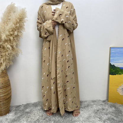 Explosions Heavy Industry Embroidery Cardigan Abaya