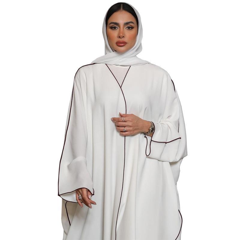 White Panelled Abaya Robe