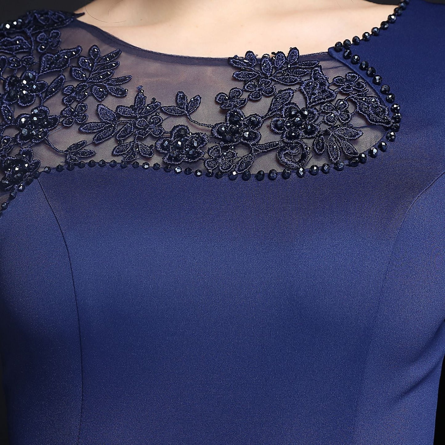 Lace Rhinestone Formal Dress