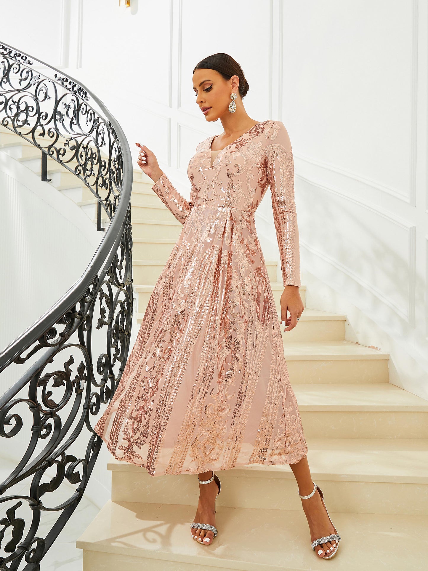 A-Line Tulle Black Midi Dress