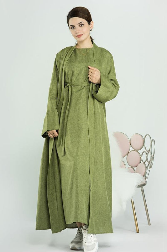 カーディガン+インナーワンピース2点セット