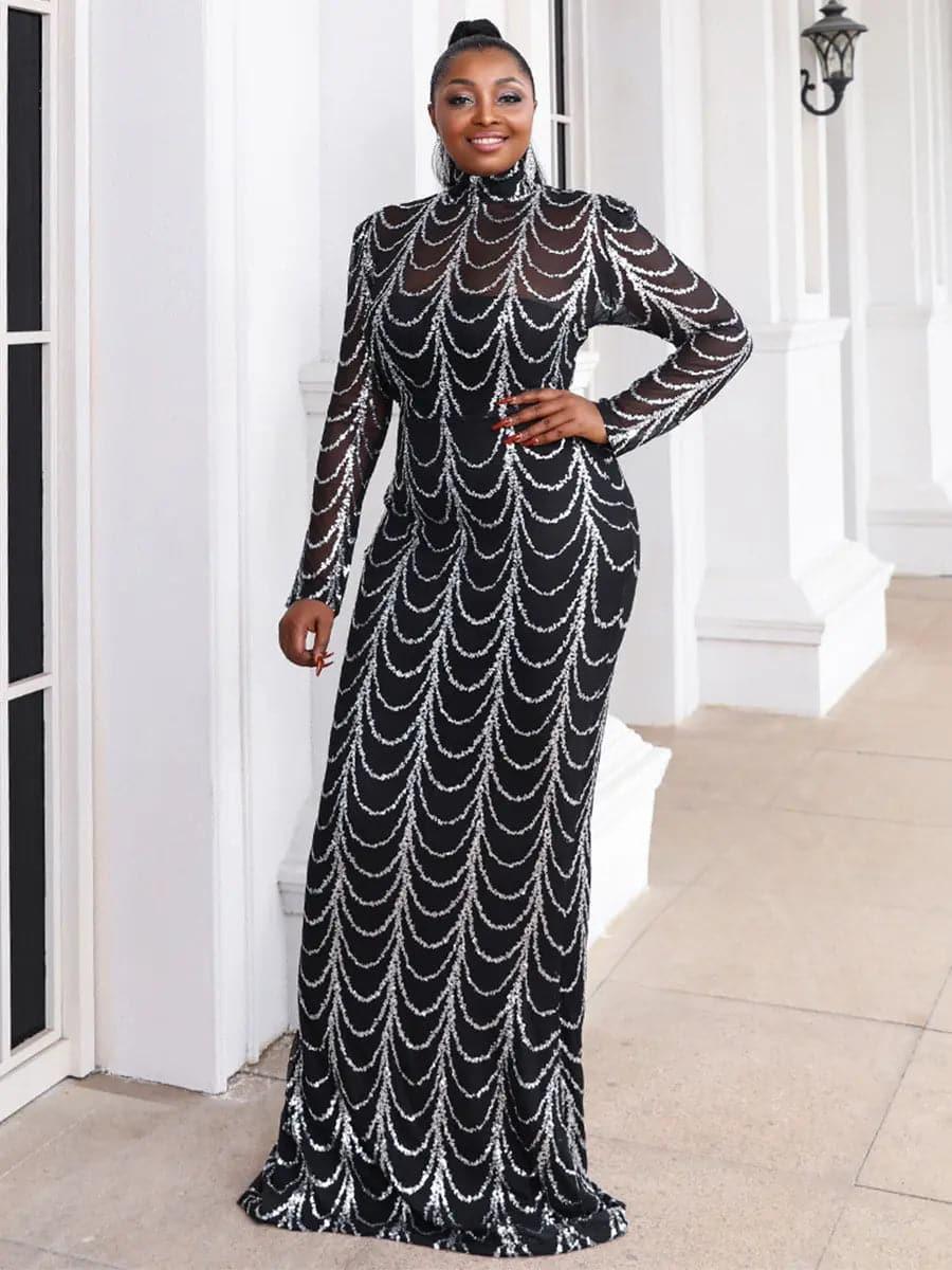 See-through Ripple Cocktail Dress