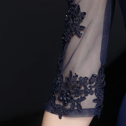 Lace Rhinestone Formal Dress