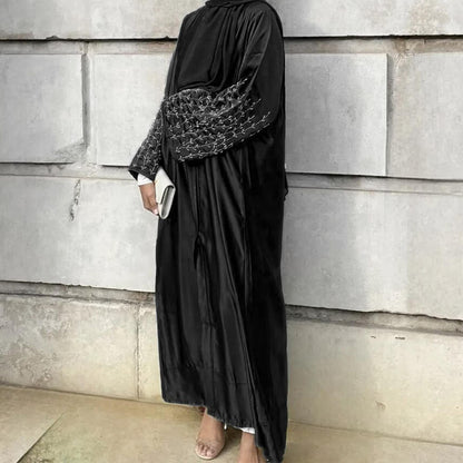 1pcs Satin Cardigan Handmade Beaded Dress Robe
