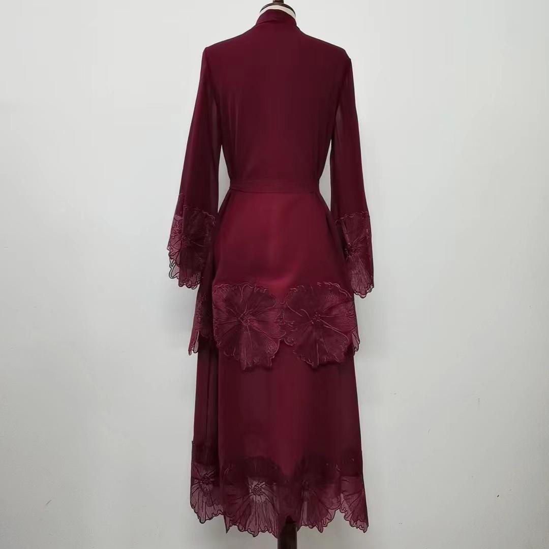 1pcs Lace Embroidery Double-Layer Cardigan