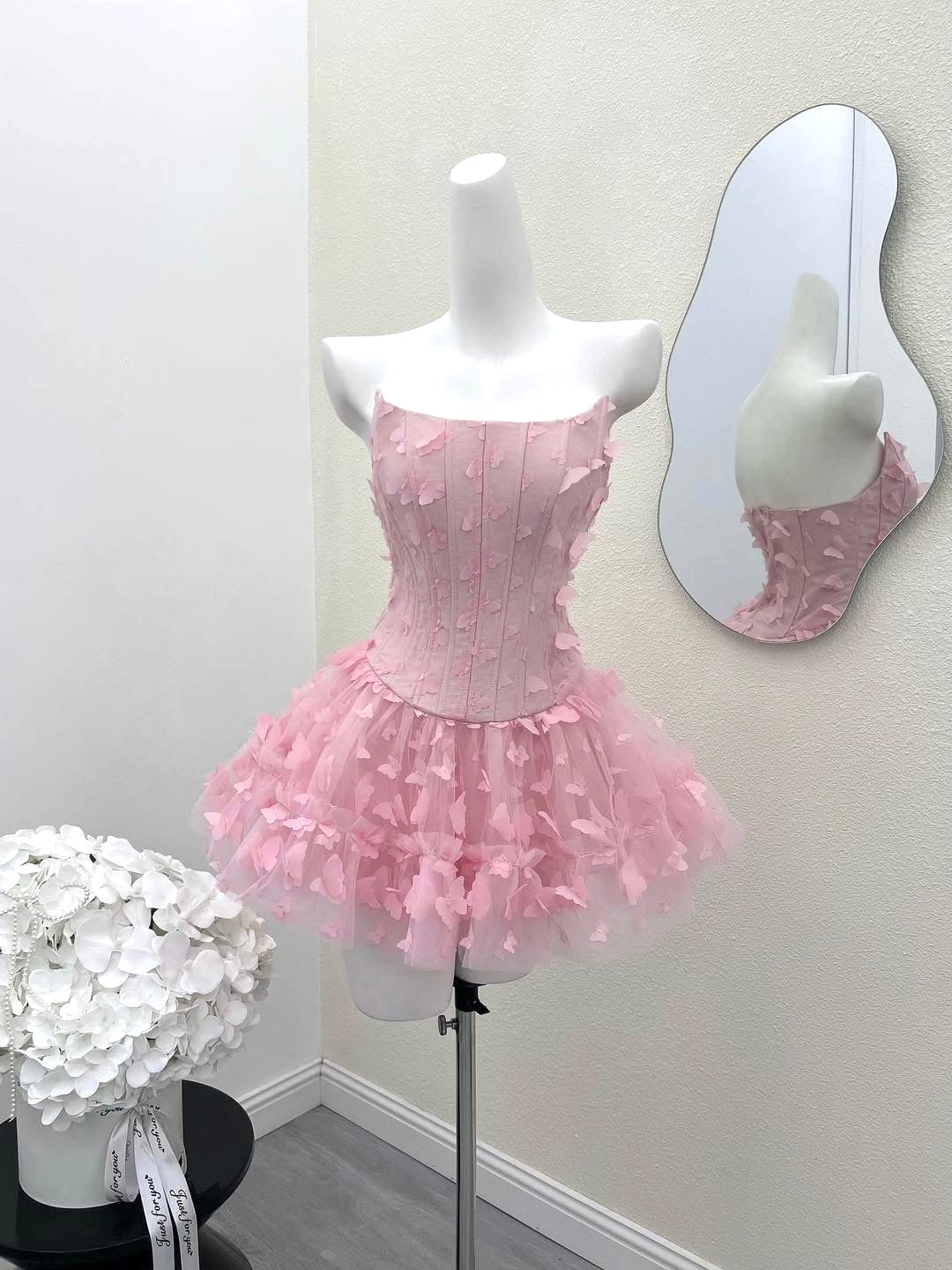 Mini abito corsetto a farfalla Adara