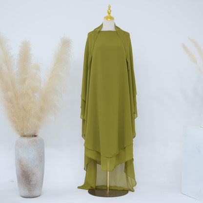 Double Layered Chiffon Large Swing Headscarf