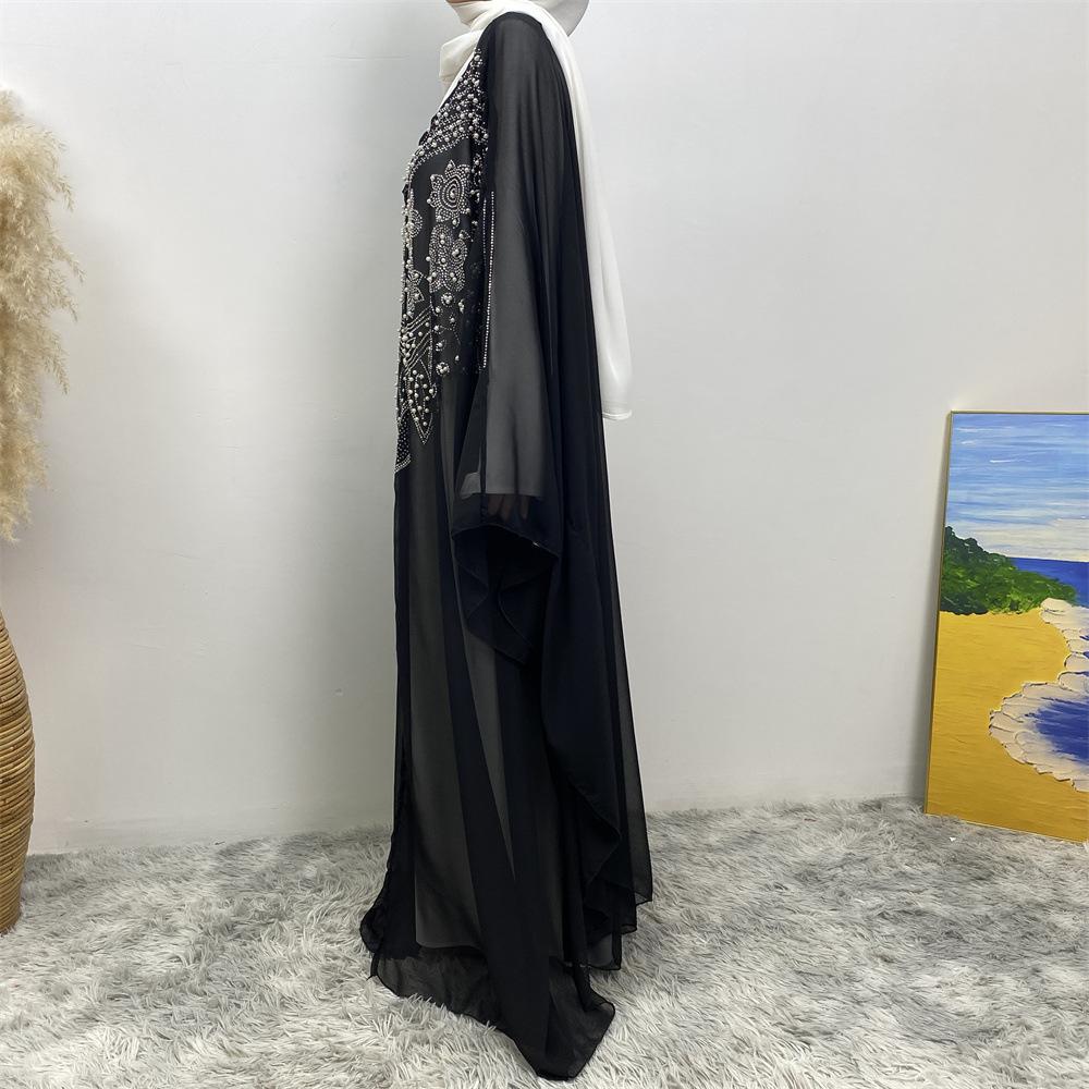 Muslim Rhinestone Cardigan Dress