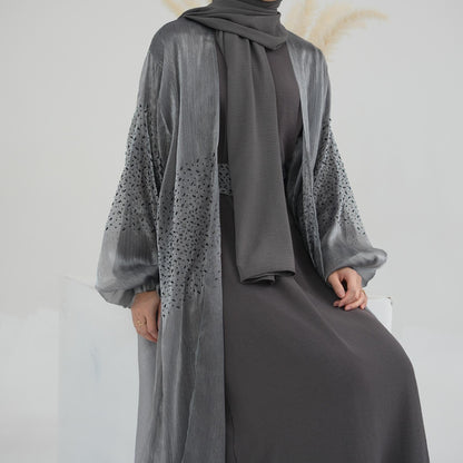 3 Pcs Set Cardigan+Inner Dress+Hijab