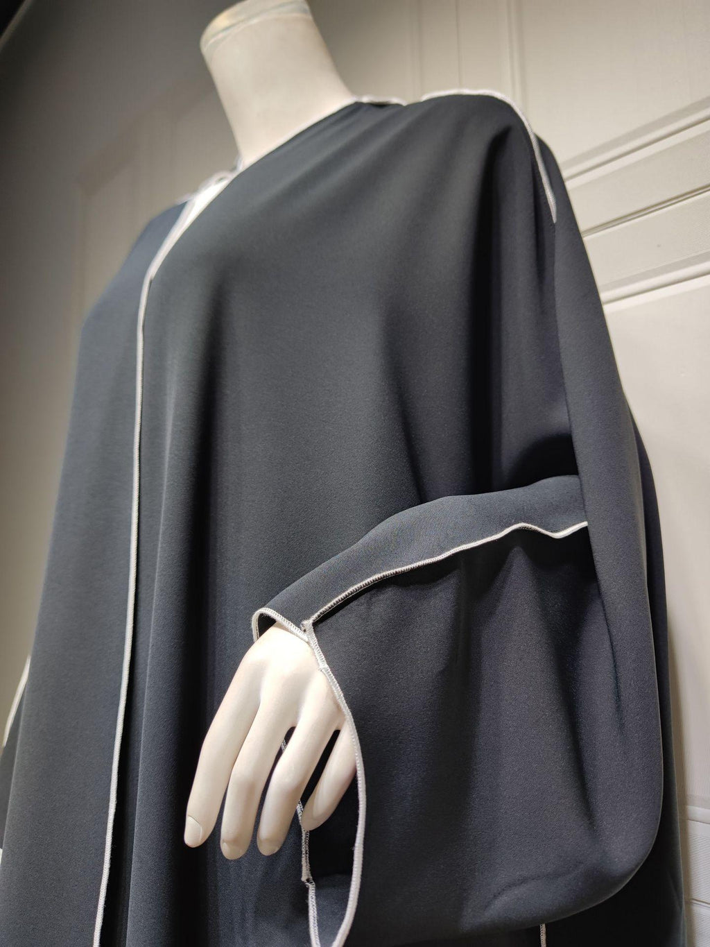 White Panelled Abaya Robe