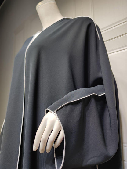 White Panelled Abaya Robe