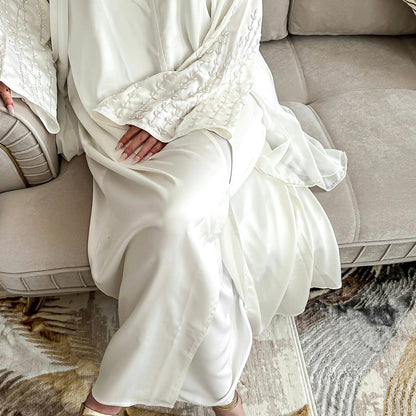 1pcs Satin Cardigan Handmade Beaded Dress Robe