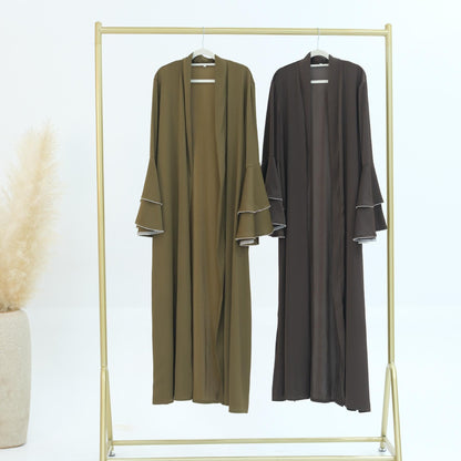 3pcs Set Satin Cardigan+Inner Dress+Special Belt