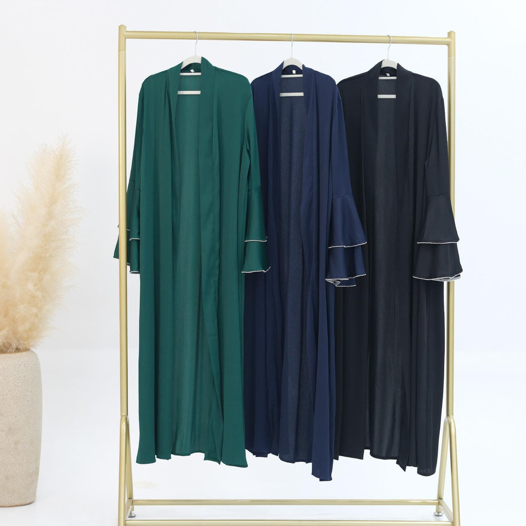 3pcs Set Satin Cardigan+Inner Dress+Special Belt