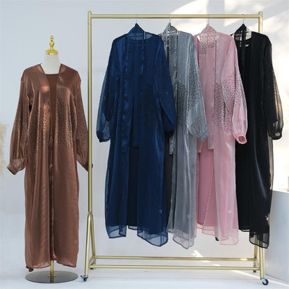 3 Pcs Set Cardigan+Inner Dress+Hijab