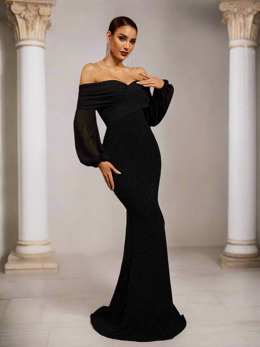 Strapless Mermaid Off Shoulder Maxi Dress