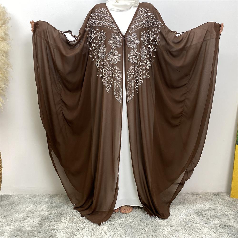Muslim Rhinestone Cardigan Dress