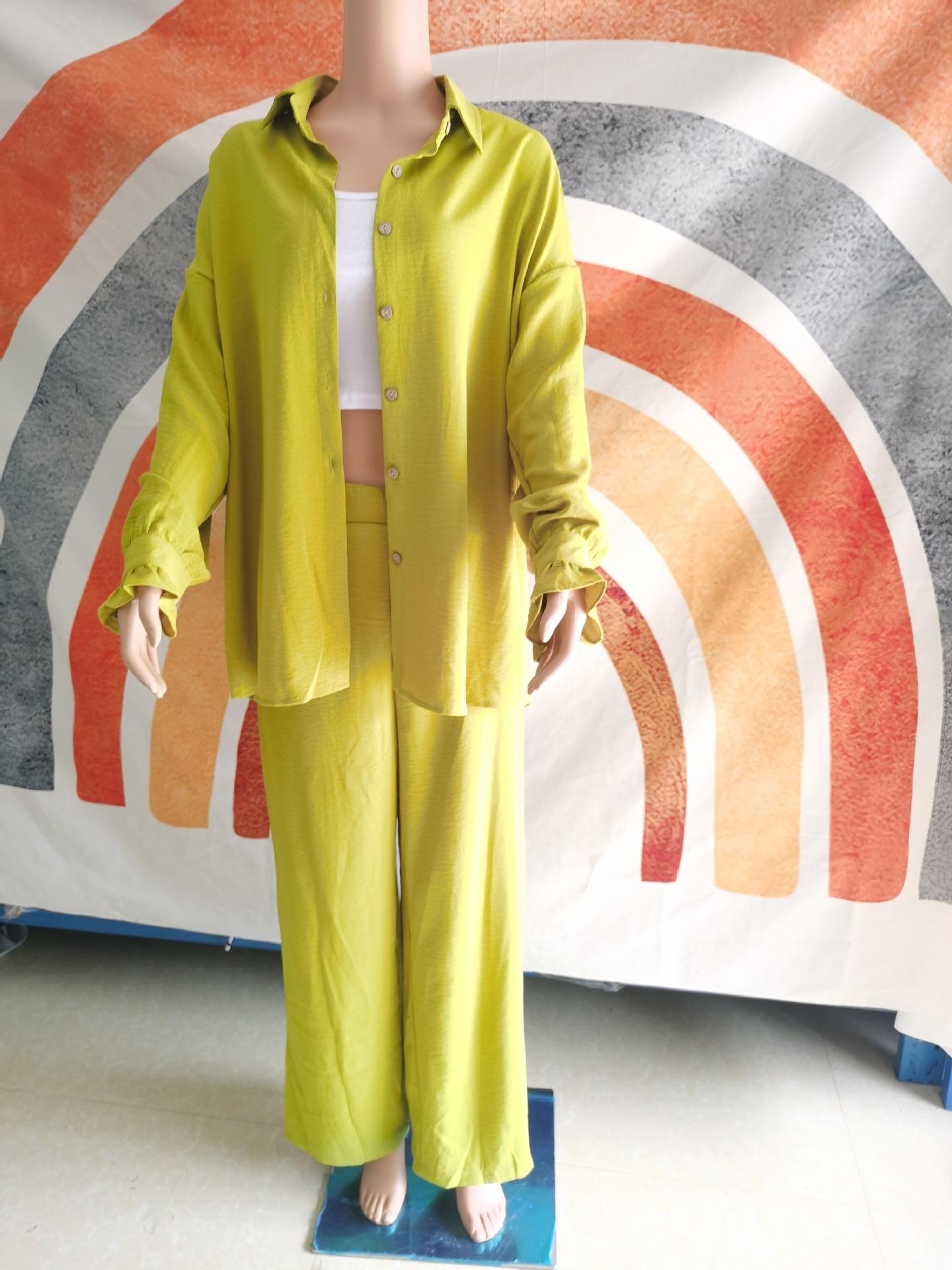 2pcs Set Loose Long Sleeved Shirt and Pants