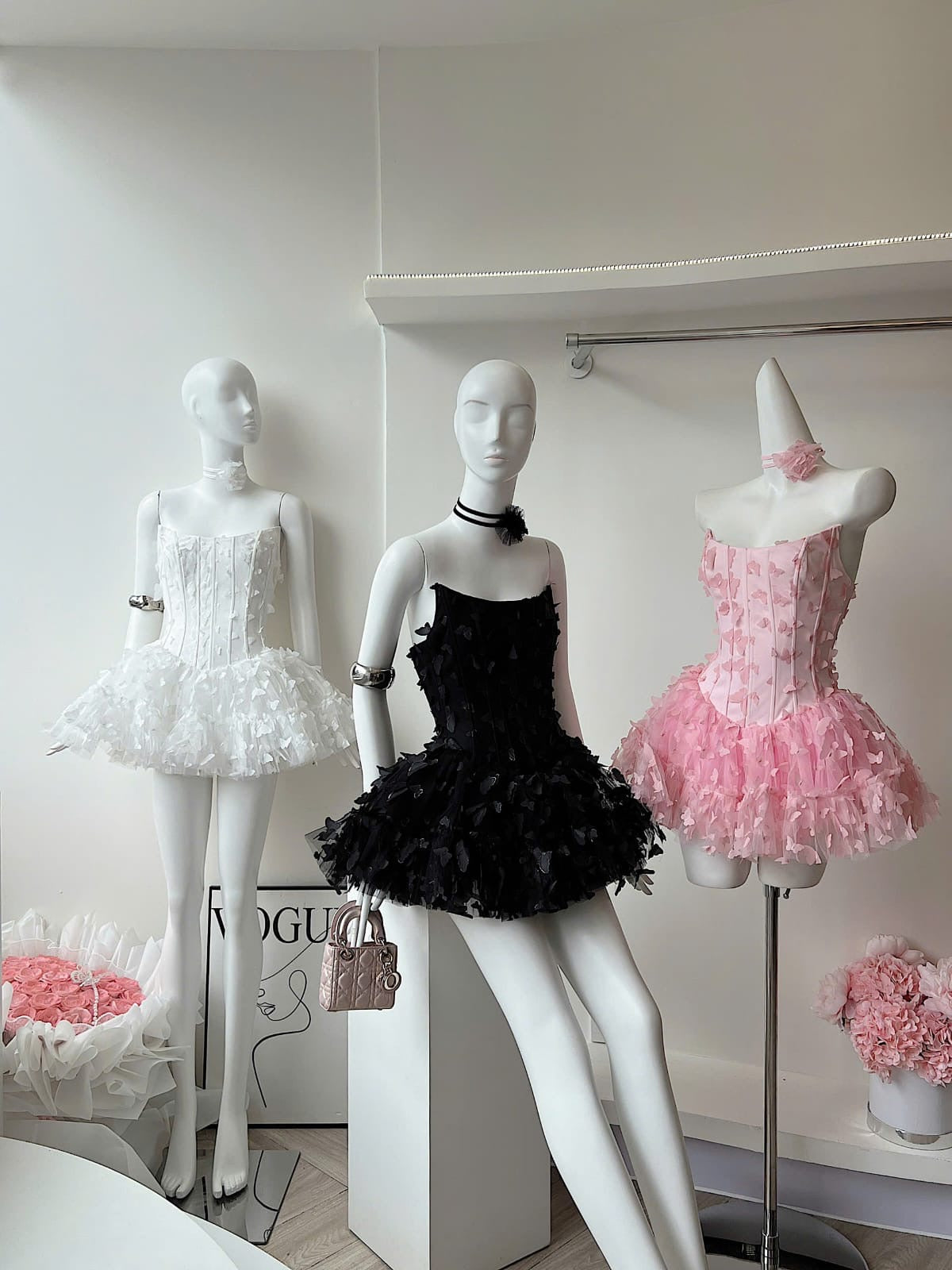 Mini abito corsetto a farfalla Adara