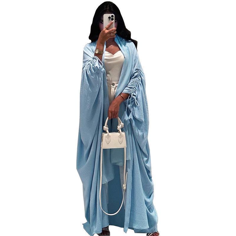 Muslim Solid Bat Sleeves Casual Cardigan