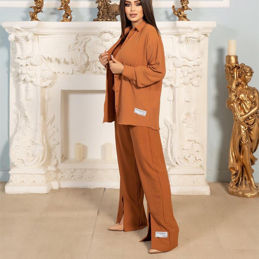 3pcs Set Long Sleeved Shirt Vest and Pants