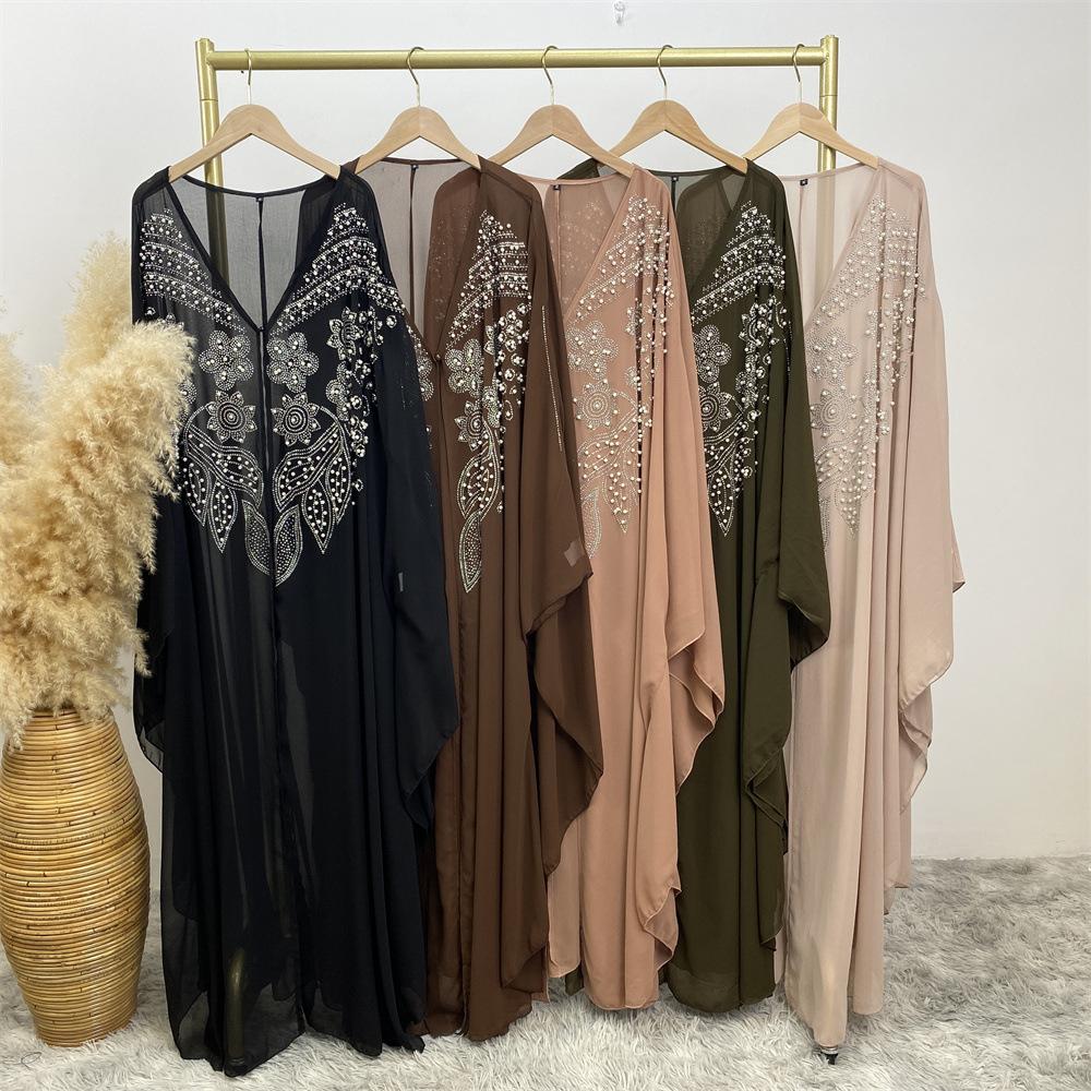 Muslim Rhinestone Cardigan Dress