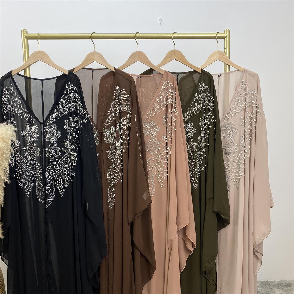 Muslim Rhinestone Cardigan Dress