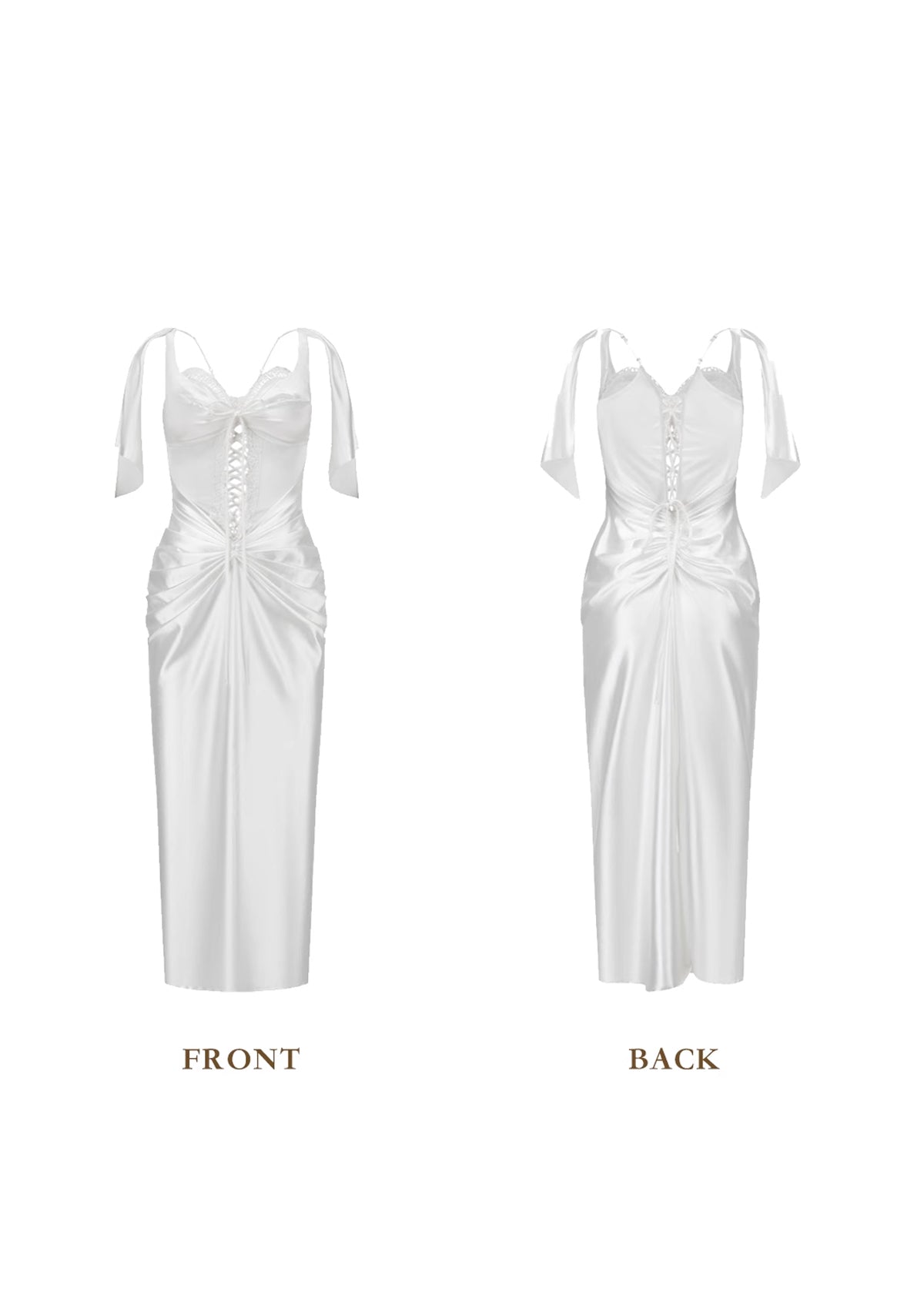 abito corsetto in raso alexandra bianco