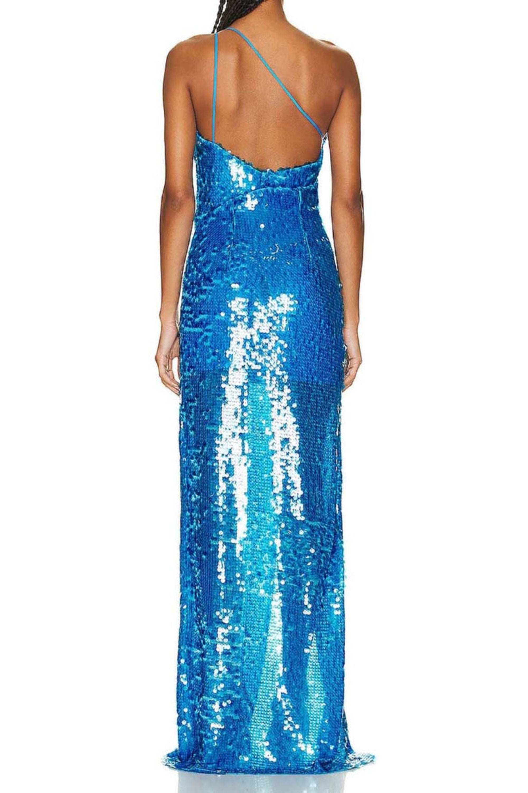 ONE SHOULDER SEQUIN MAXI DRESS