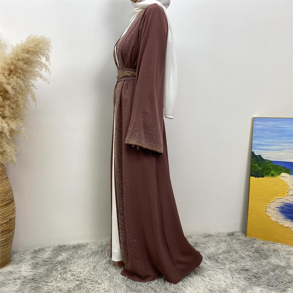 Hot Diamond Lace Up Cardigan with Pocket Dress