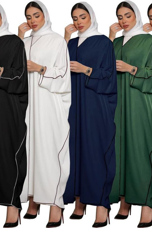 White Panelled Abaya Robe