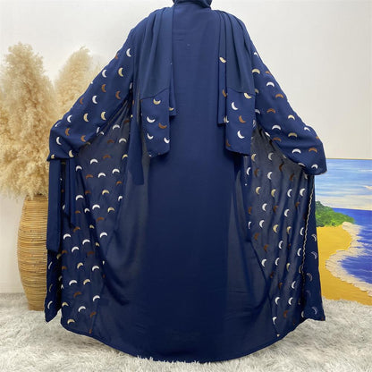 Explosions Heavy Industry Embroidery Cardigan Abaya