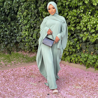 2pcs Set ROBE DRESS Hijab+ Abaya