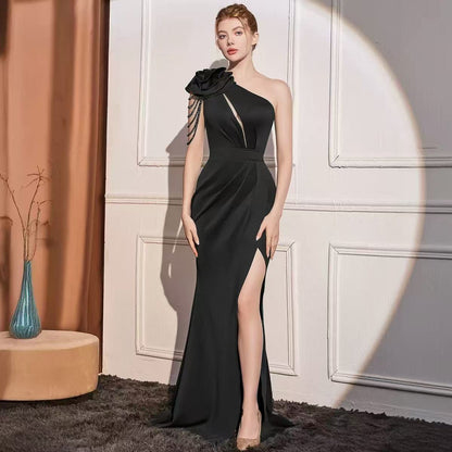 Crafted Flower With Beading Formal Dress