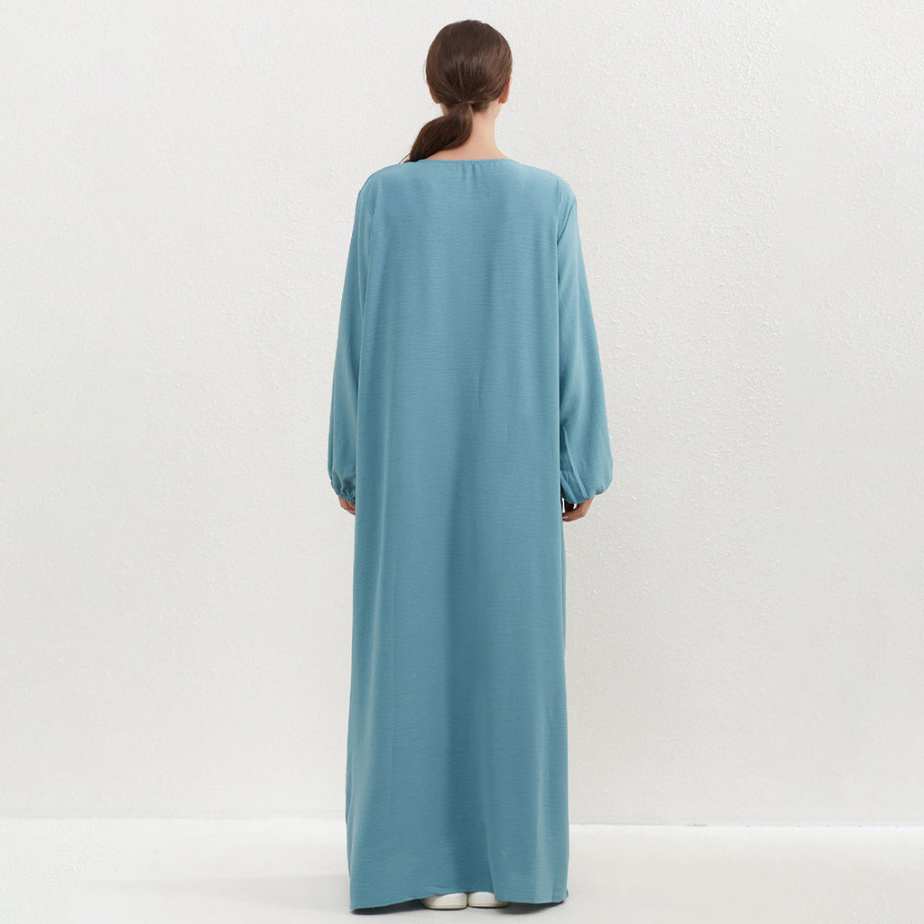 Crepe Abaya with Pockets + Layered Khimar Set