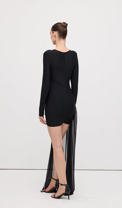 rebecca black Asymmetrical With rhinestone Embellishments Mini Dress