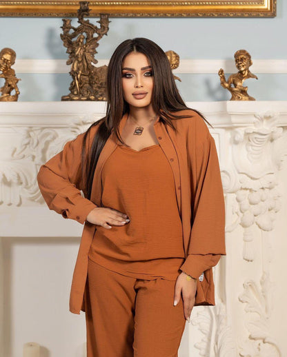 3pcs Set Long Sleeved Shirt Vest and Pants