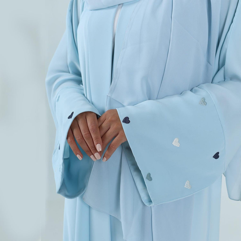 Macaroon Color Summer Thin Sleeve Heart Embroidered Robe Cardigan