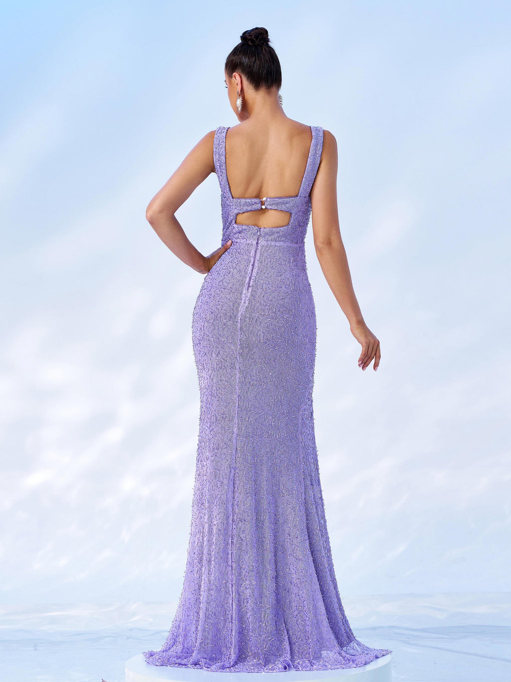 Elegant Sleeveless High Split Prom Dress