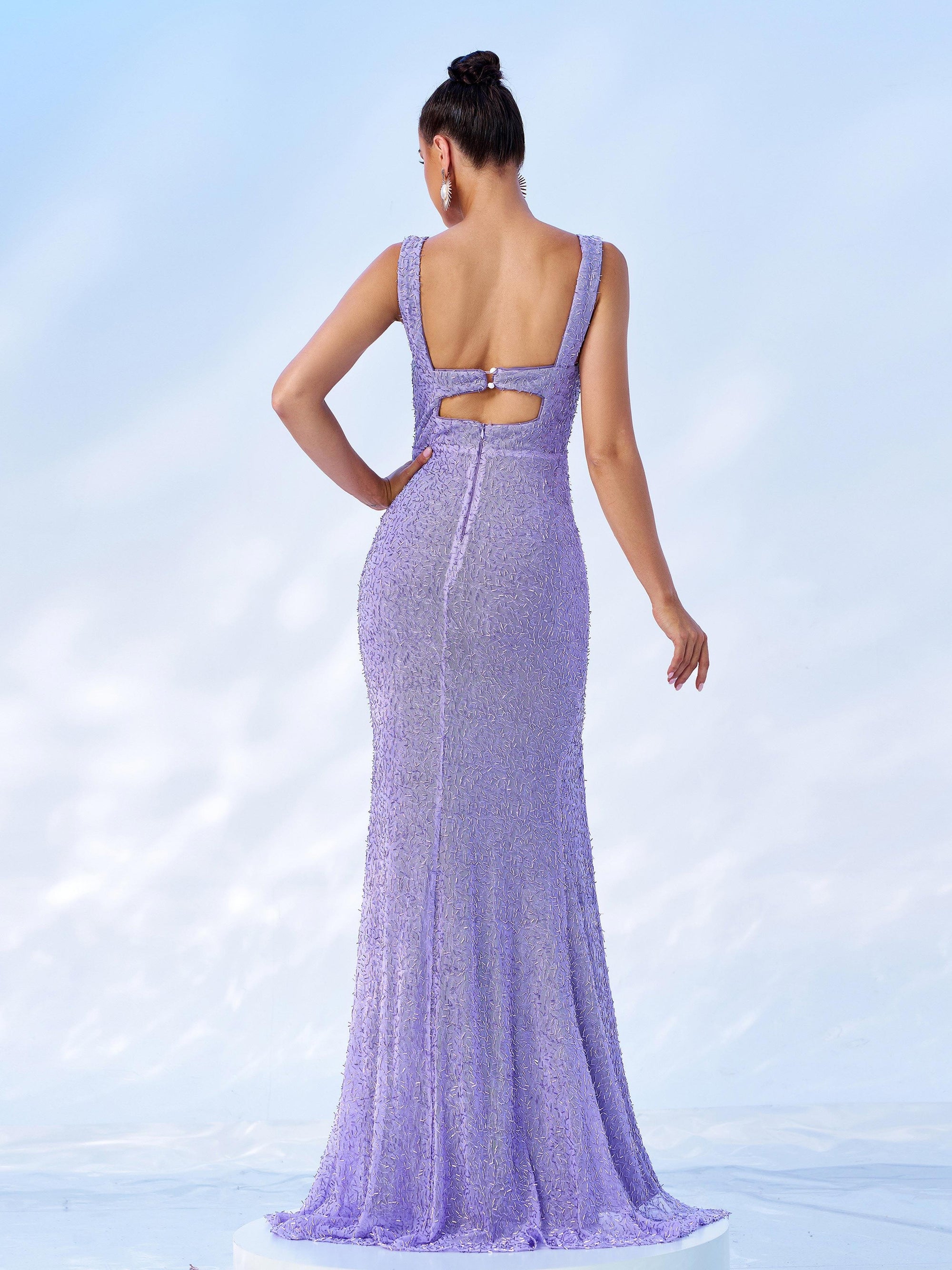 Elegant Sleeveless High Split Prom Dress