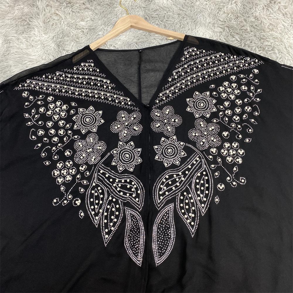 Muslim Rhinestone Cardigan Dress