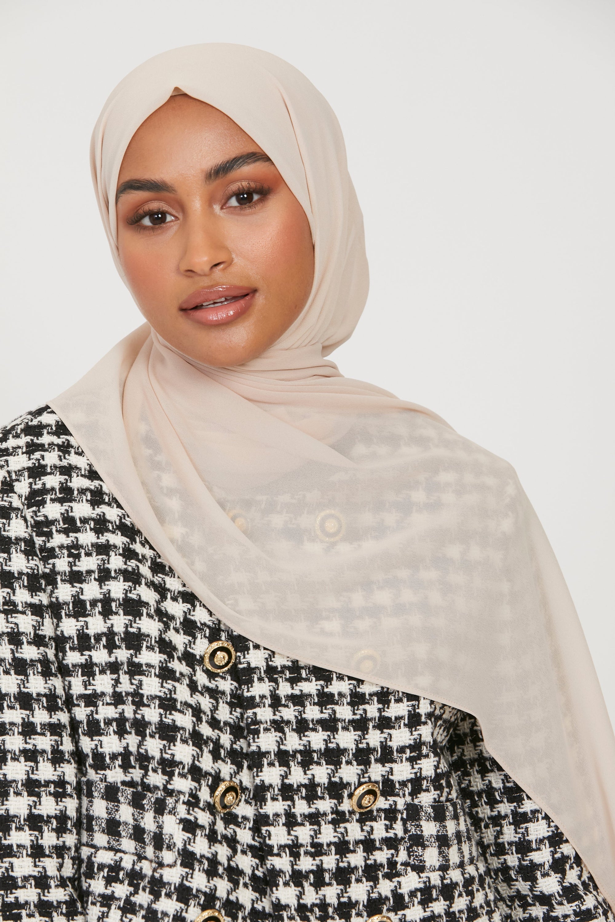 Premium Georgette Chiffon Hijab -  Nude