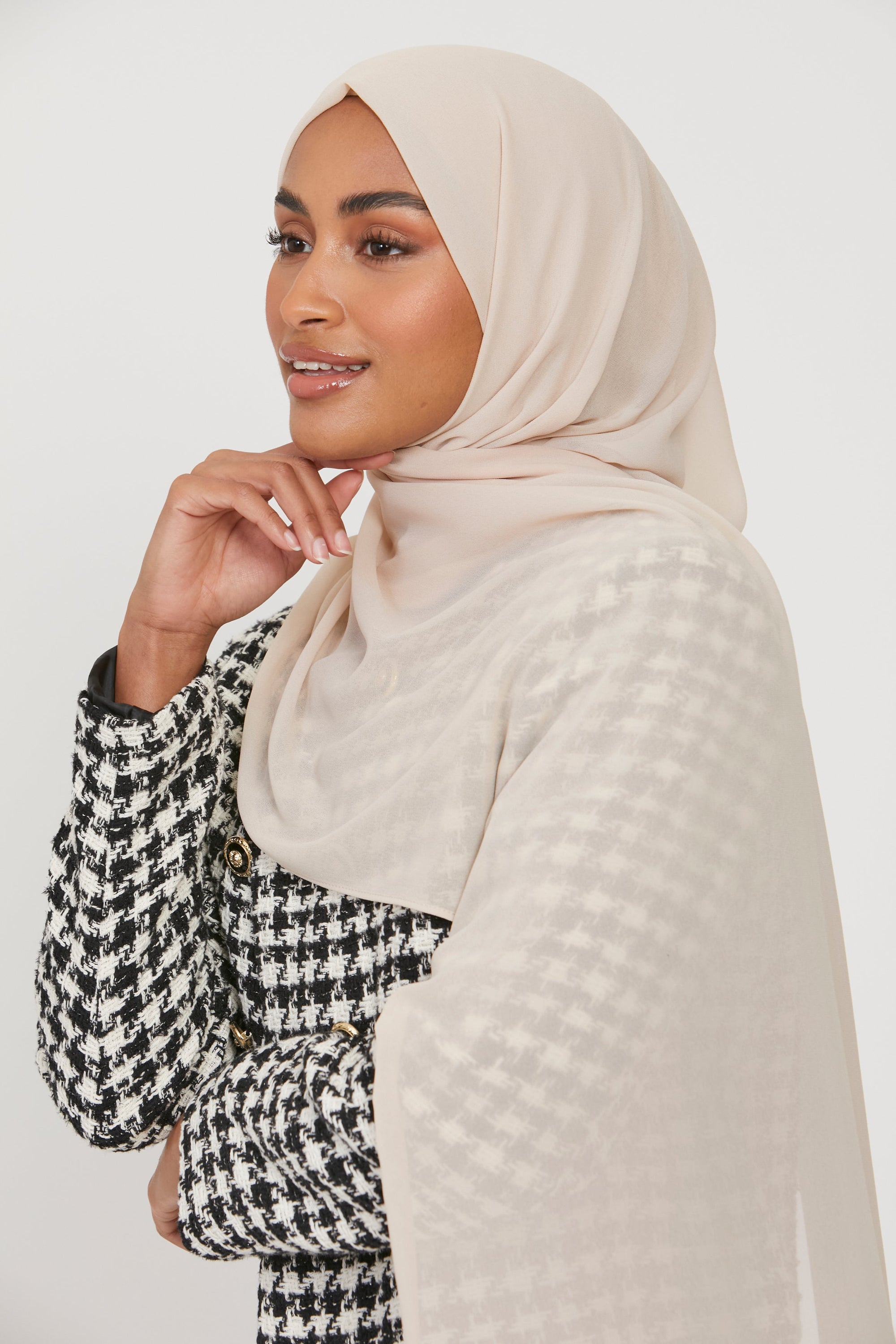 Premium Georgette Chiffon Hijab -  Nude