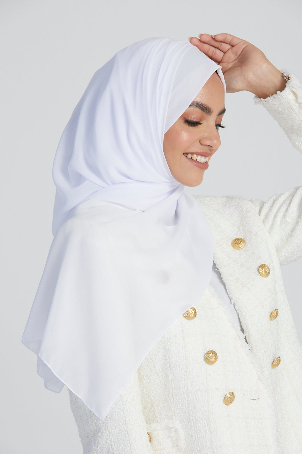 MAXI Luxury Georgette Hijab - White