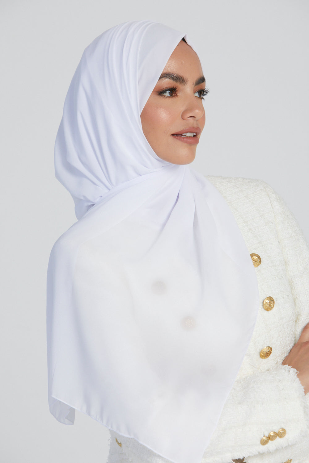 MAXI Luxury Georgette Hijab - White