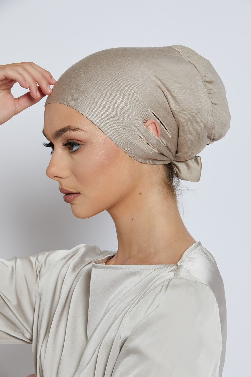 Slit Tie Back Hijab Caps