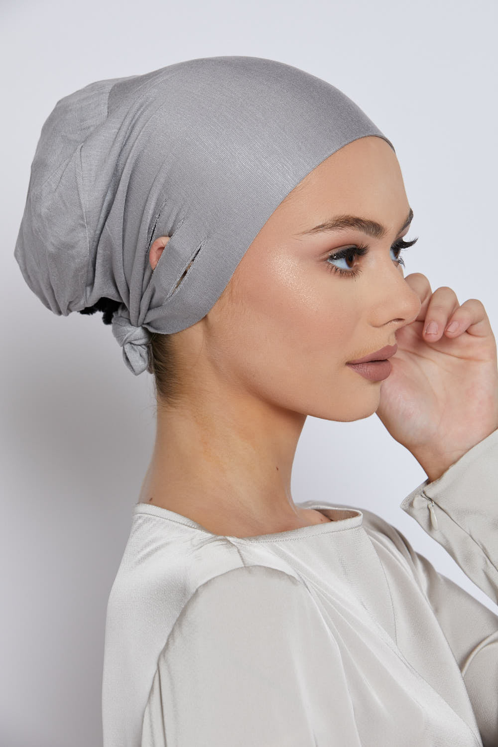 Slit Tie Back Hijab Caps