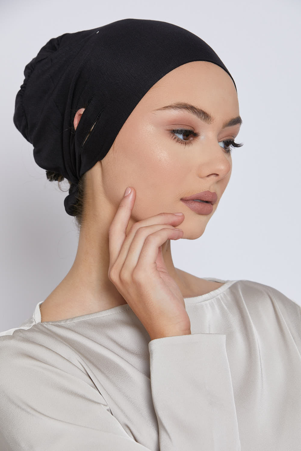 Slit Tie Back Hijab Caps