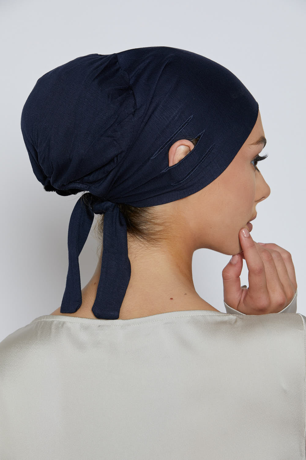 Slit Tie Back Hijab Caps
