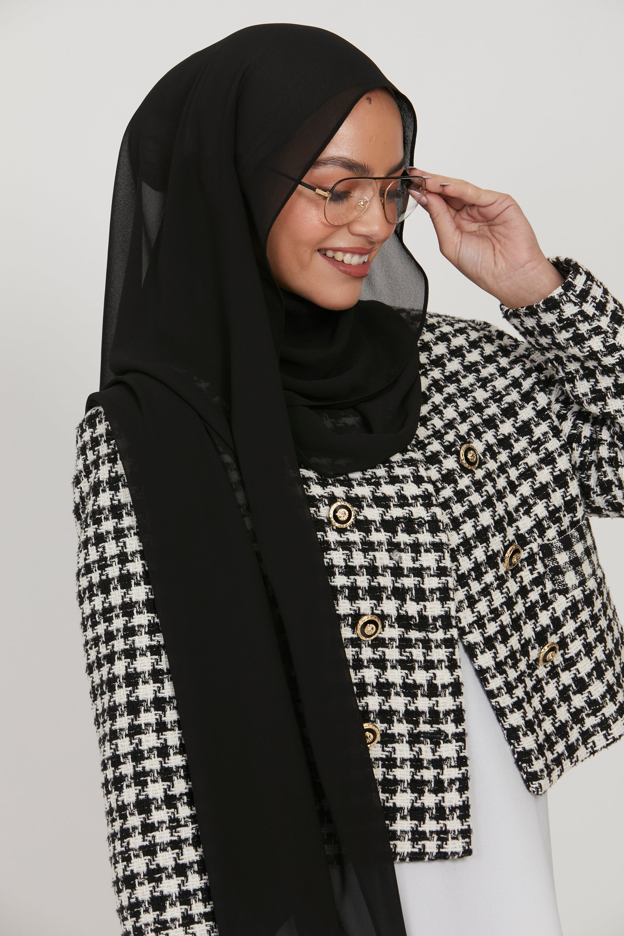 Premium Georgette Chiffon Hijab -  Black